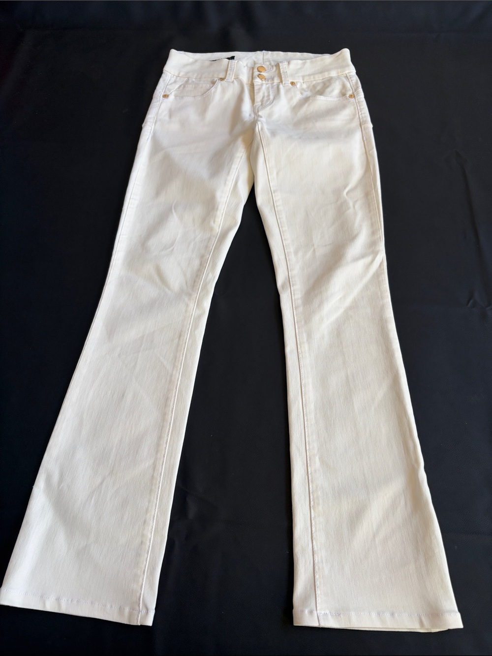 Caché White Slim Bootcut Jeans Size 0 Y2K